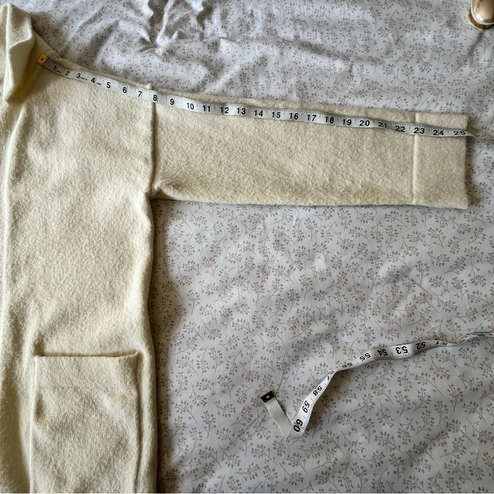 Thread & Supply Cream Women's Oversized Open Front Sweater Cardigan Coat Pockets - Picture 5 of 8